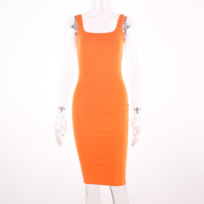 Rochie casual dama model Slim de culoare portocalie