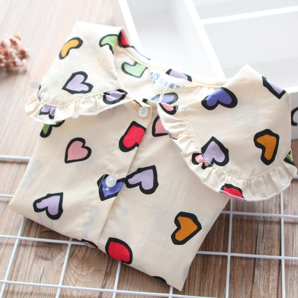 Camasa pentru copii model nou cu inimioare cu maneca lunga pentru fete