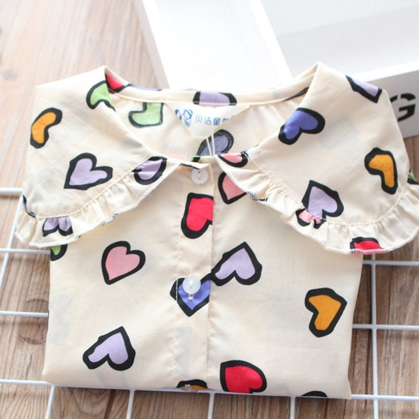 Camasa pentru copii model nou cu inimioare cu maneca lunga pentru fete