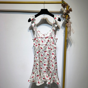 Rochie scurta cu bretele subtiri cu model floral