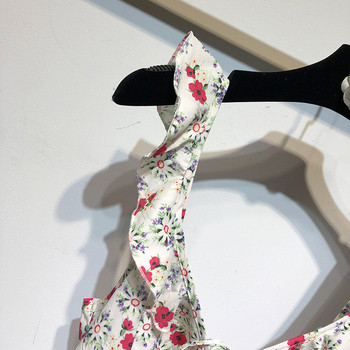 Rochie scurta cu bretele subtiri cu model floral