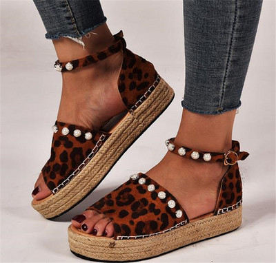 Sandale de dama actuale cu talpa inalta si perle in mai multe culori