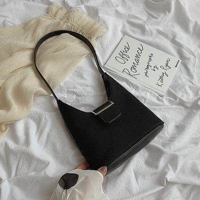 Geanta de dama cu maner scurt in doua culori