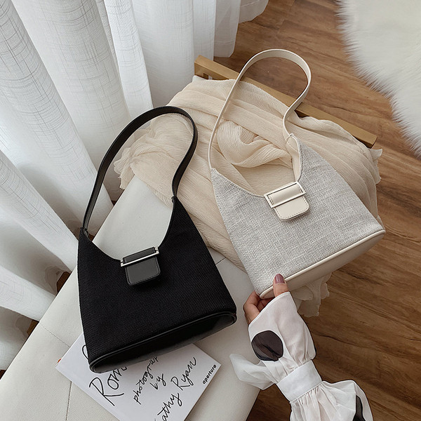 Geanta de dama cu maner scurt in doua culori