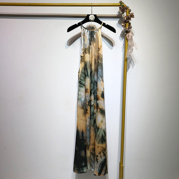 Rochie lunga cu bretele subtiri si spatele gol