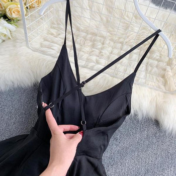 Rochie de dama cu bretele incrucisate de culoare neagra