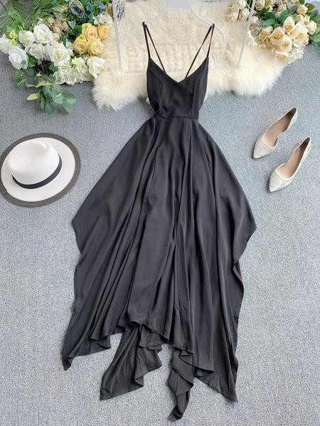 Rochie de dama cu bretele incrucisate de culoare neagra