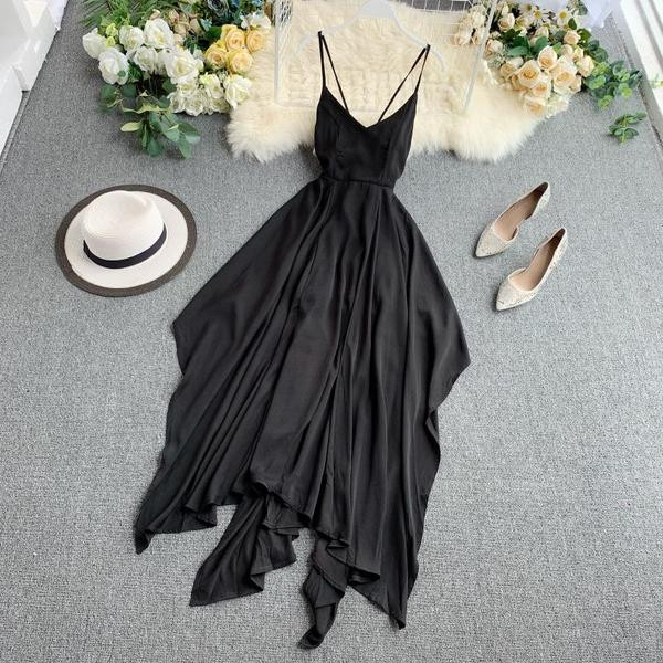 Rochie de dama cu bretele incrucisate de culoare neagra