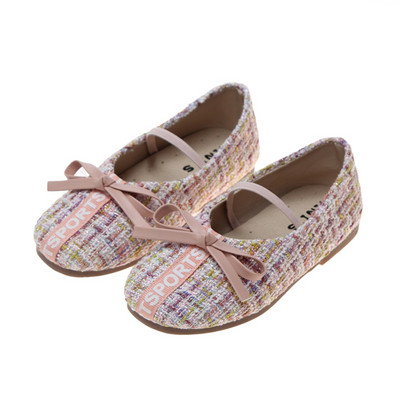 Pantofi moderni pentru copii cu o inscripție și o panglică-pentru fete