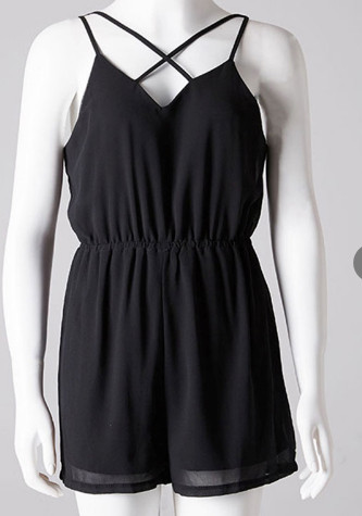 Salopeta de dama cu bretele subtiri de culoare neagra