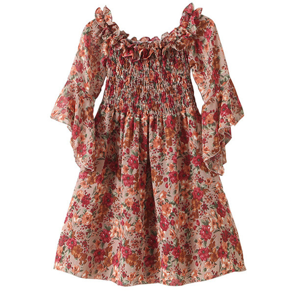 Rochie de dama actuala cu umerii goi cu model floral