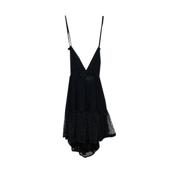 Rochie cu decolteu în V adânc și bretele în două culori