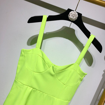 Rochie de dama cu bretele subtiri de culoare galbena