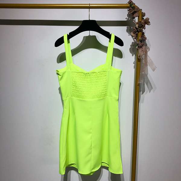 Rochie de dama cu bretele subtiri de culoare galbena