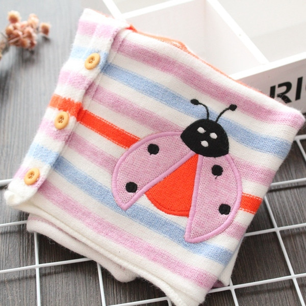 Vesta moderna pentru copii in dungi cu nasturi pentru fete