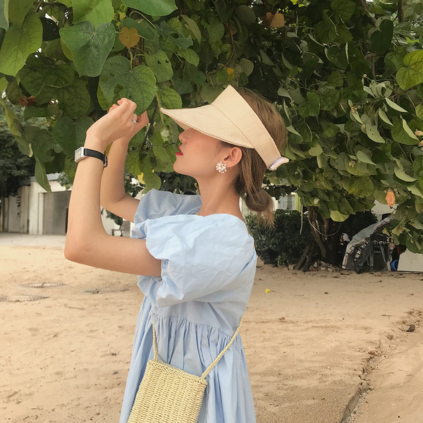 Rochie casual dama de culoare albastra - model croiala