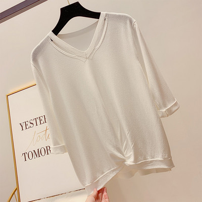 Bluza dama cu decolteu in V - model simplu