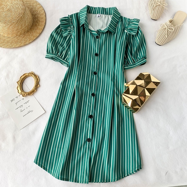 Rochie de dama cu maneci scurte si guler in doua culori