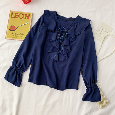 Cămașă modernă de damă cu cravate în patru culori