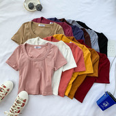 Tricou dama model uni cu maneca scurta in diferite culori