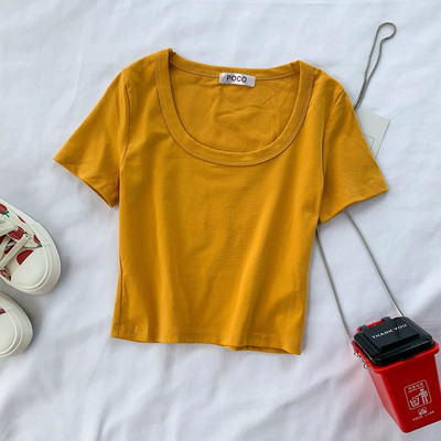 Tricou dama model uni cu maneca scurta in diferite culori