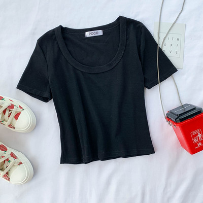 Tricou dama model uni cu maneca scurta in diferite culori