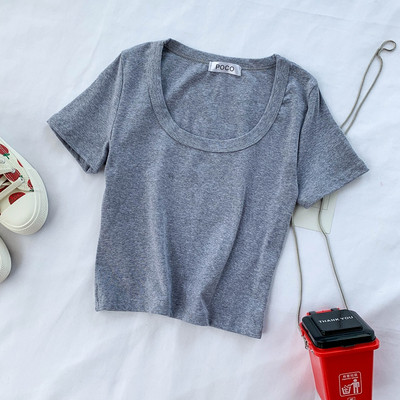 Tricou dama model uni cu maneca scurta in diferite culori