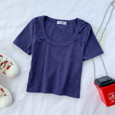 Tricou dama model uni cu maneca scurta in diferite culori