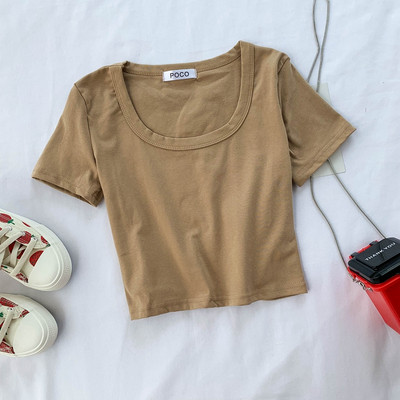 Tricou dama model uni cu maneca scurta in diferite culori