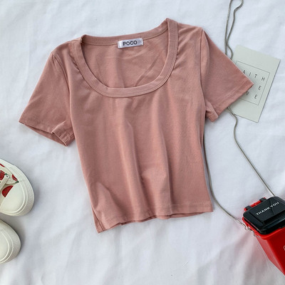 Tricou dama model uni cu maneca scurta in diferite culori