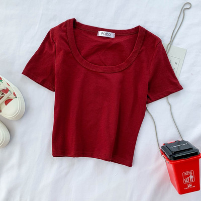 Tricou dama model uni cu maneca scurta in diferite culori