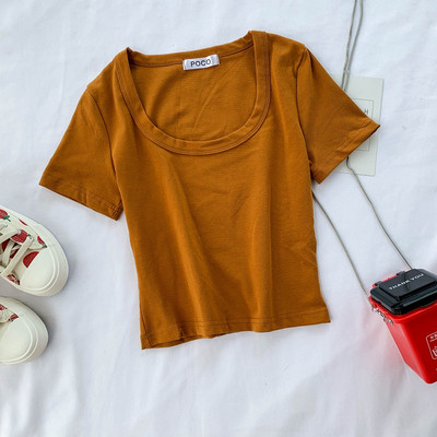 Tricou dama model uni cu maneca scurta in diferite culori