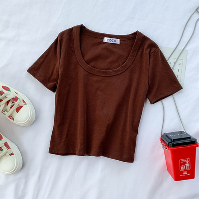 Tricou dama model uni cu maneca scurta in diferite culori