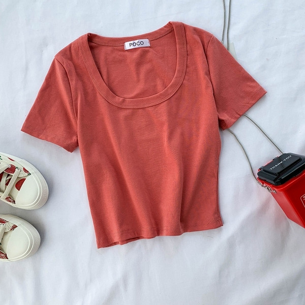 Tricou dama model uni cu maneca scurta in diferite culori