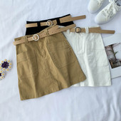 Fusta de dama moderna cu buzunare si curea
