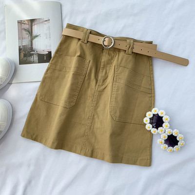 Fusta de dama moderna cu buzunare si curea