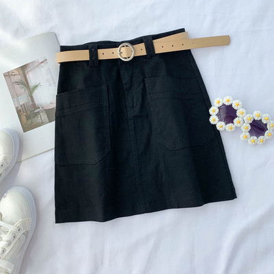 Fusta de dama moderna cu buzunare si curea