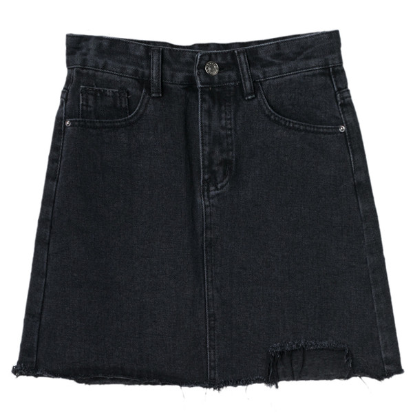 Fusta de dama moderna din denim cu talie inalta