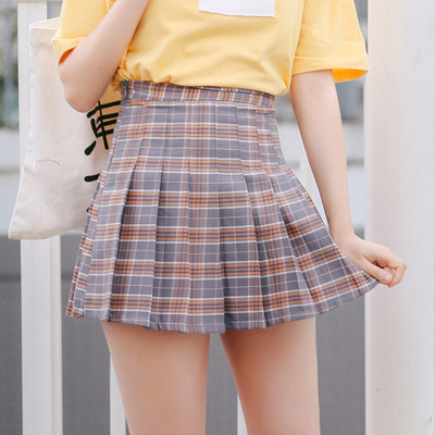 Fusta dama in carouri actuala cu talie inalta in doua culori