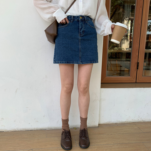 Fusta casual dama cu talie inalta - model drept