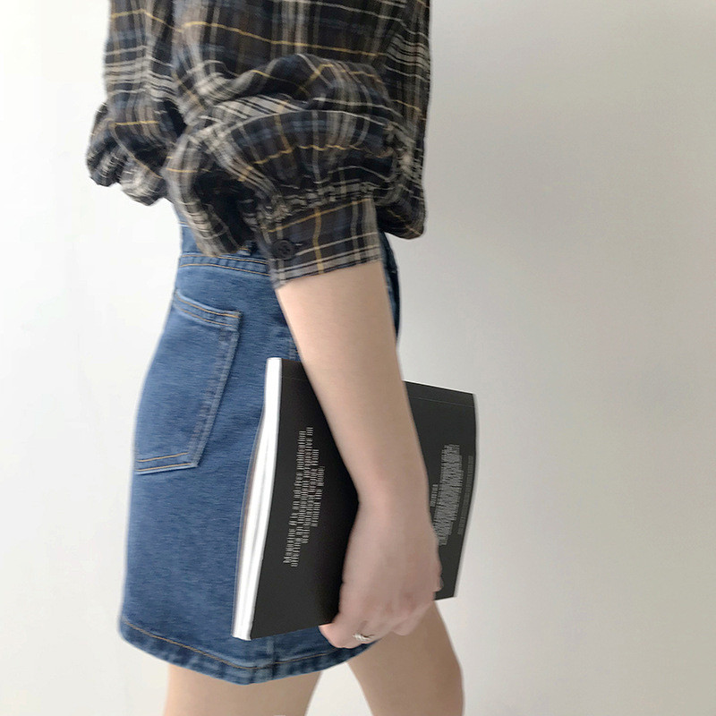 Fusta casual dama cu talie inalta - model drept