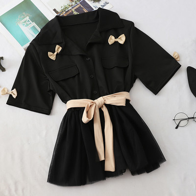 Cămașă de damă modernă cu panglici în mai multe culori