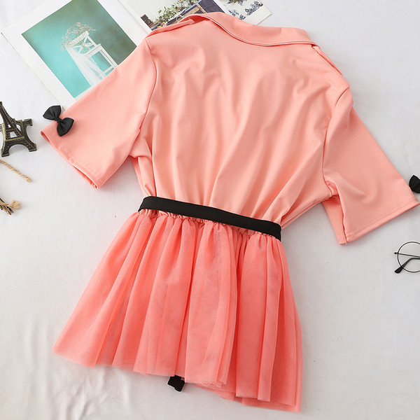 Cămașă de damă modernă cu panglici în mai multe culori