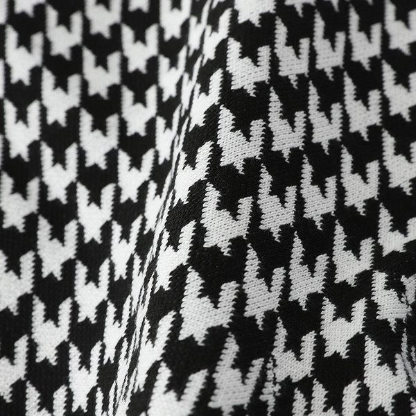 Fusta dama in carouri cu talie inalta in alb-negru