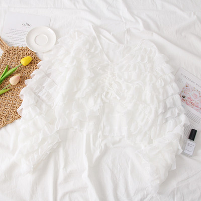 Bluza de dama model nou cu cravate si decolteu in V - mai multe culori