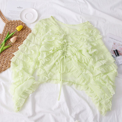 Bluza de dama model nou cu cravate si decolteu in V - mai multe culori