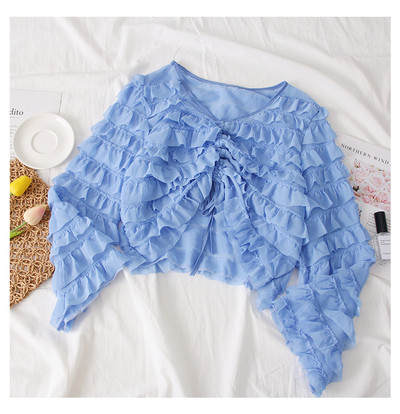 Bluza de dama model nou cu cravate si decolteu in V - mai multe culori