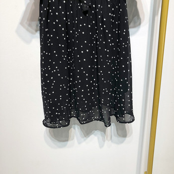 Rochie de damă din șifon cu puncte negre