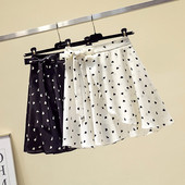 Fusta casual dama in inimioare albe si negre