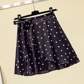 Fusta casual dama in inimioare albe si negre